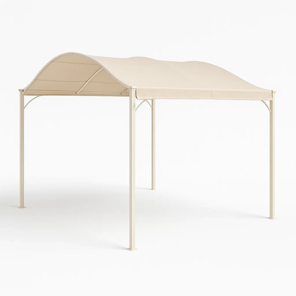 Pergola ad arco in acciaio e tessuto per giardino-Pinevian