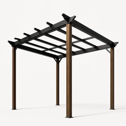 Pergola a telaio in acciaio e legno-Pinevian