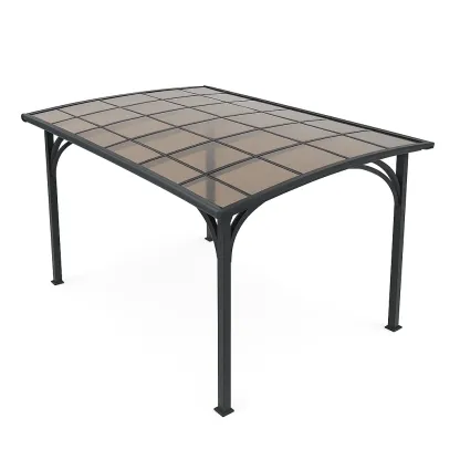 Pergola con pannelli in policarbonato in acciaio per giardino-Pinevian