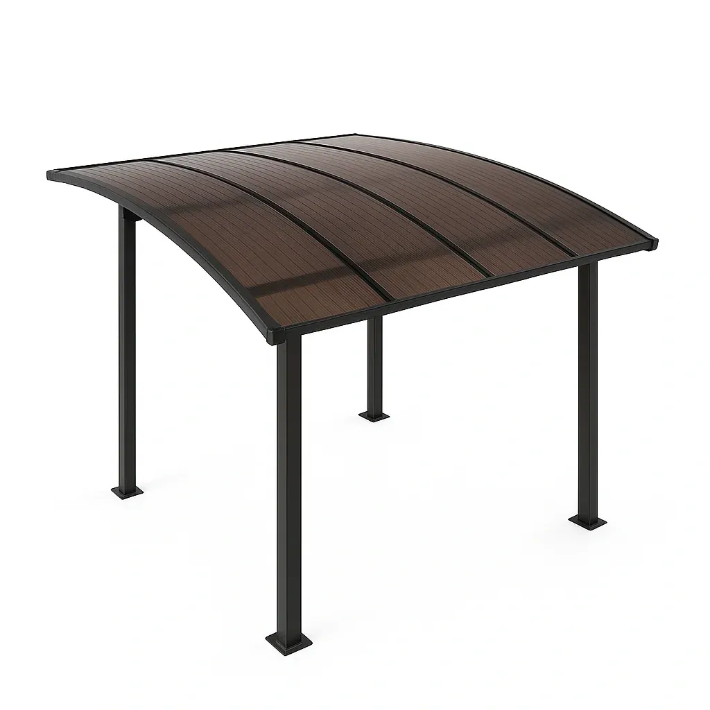 Pergola con pannelli in policarbonato in alluminio con design curvo-Pinevian