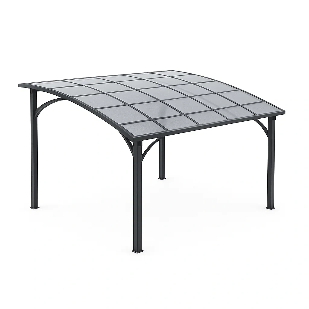 Pergola con pannelli in policarbonato in alluminio,298x292x230 cm-Pinevian