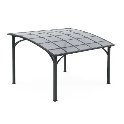 Pergola con pannelli in policarbonato in alluminio,298x292x230 cm-Pinevian