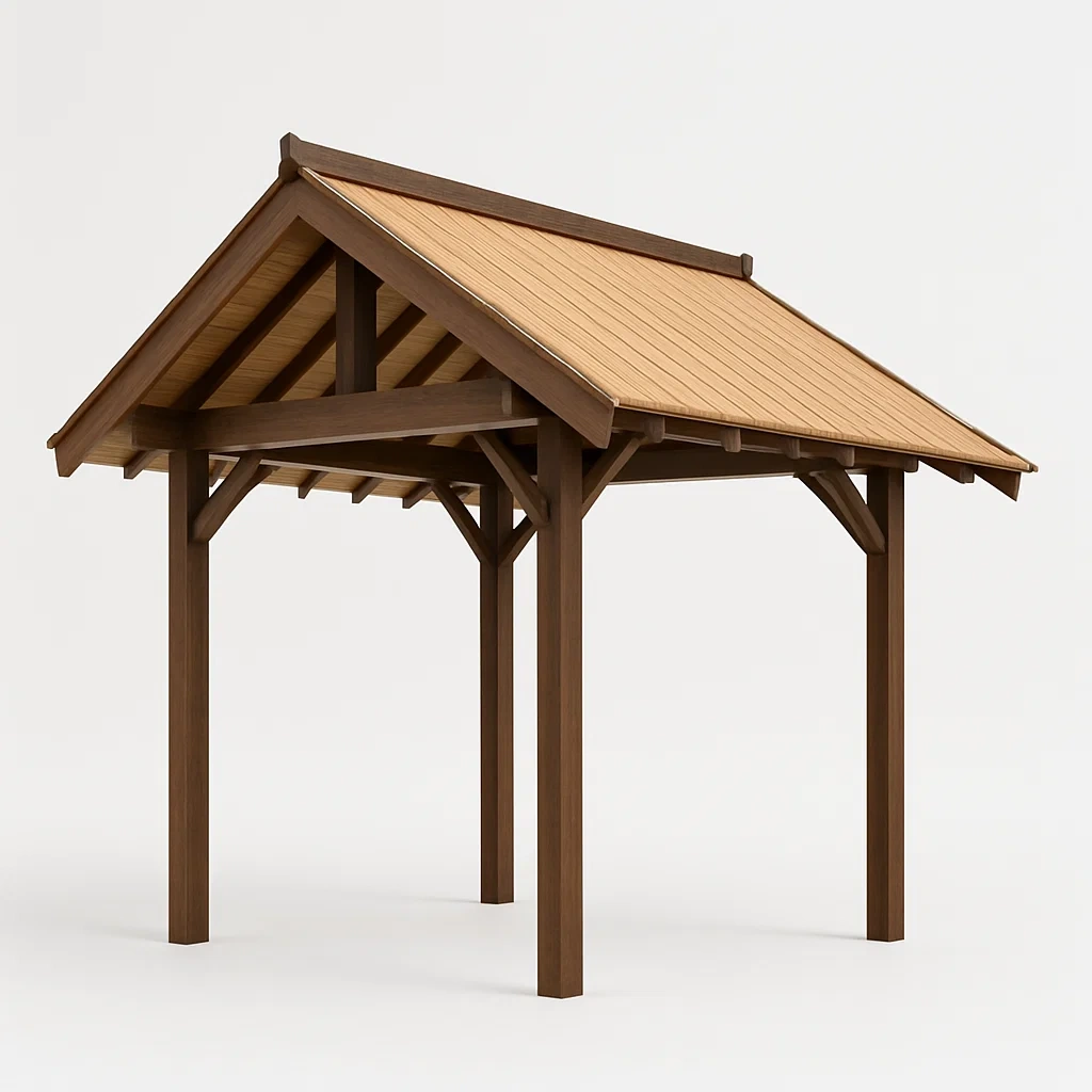 Padiglione in legno con copertura-Pinevian