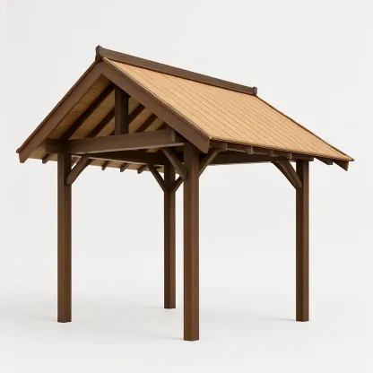 Padiglione in legno con copertura-Pinevian