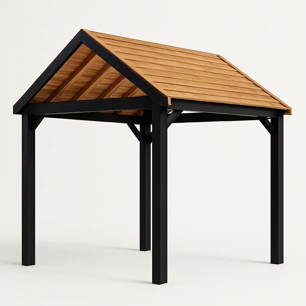 Padiglione in legno con struttura in acciaio-Pinevian