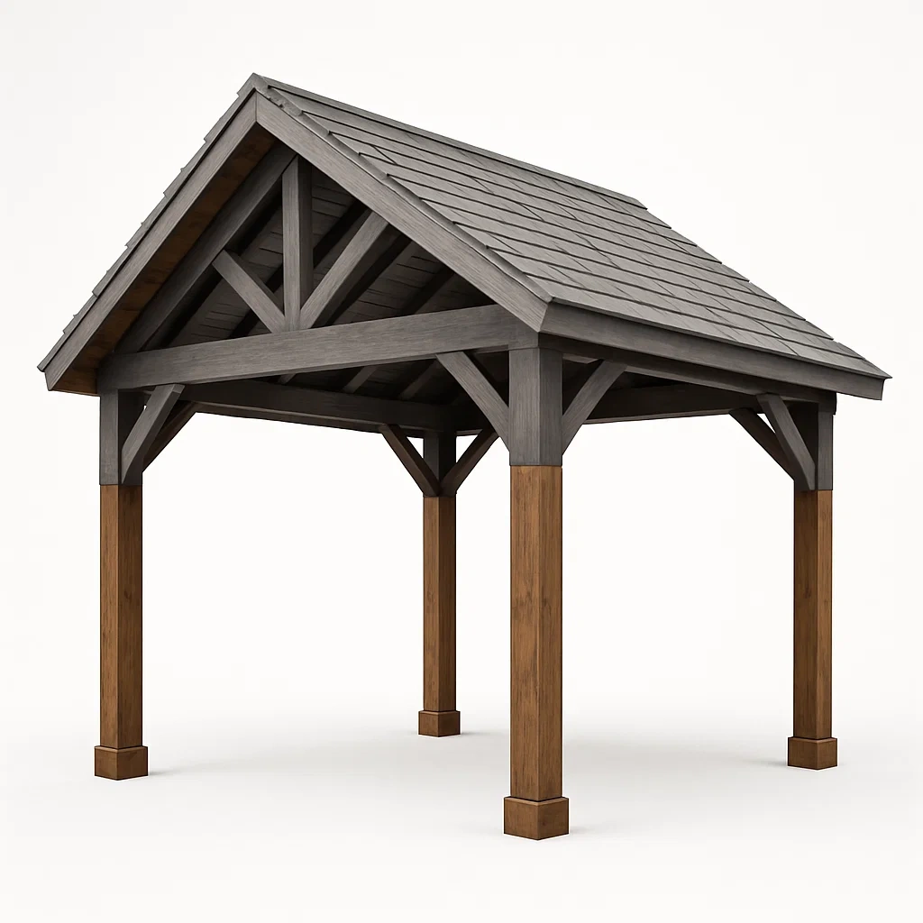 Padiglione in legno massello,300x300x350 cm-Pinevian