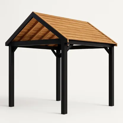 Padiglione in legno con struttura in acciaio-Pinevian
