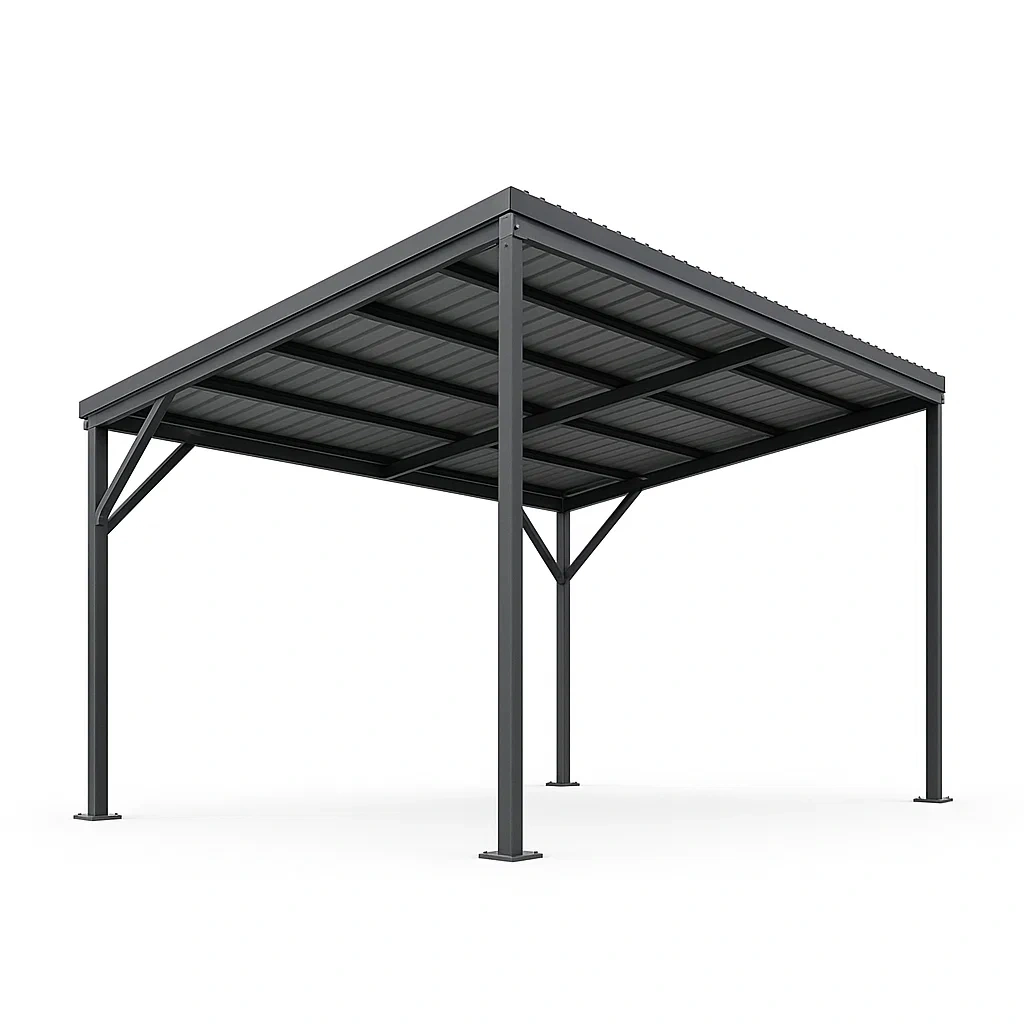 Tettoia per auto in struttura d'acciaio per esterni-Pinevian