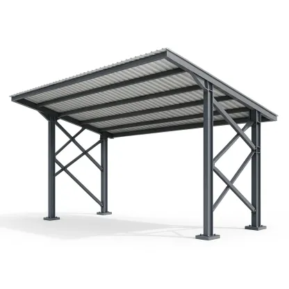 Tettoia per auto in struttura d'acciaio zincato per parcheggio-Pinevian