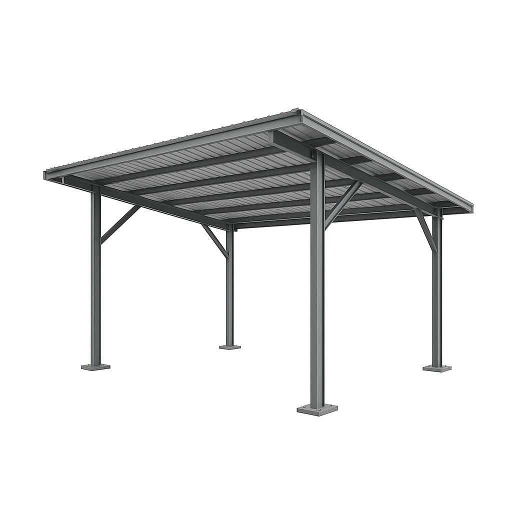 Tettoia per auto in struttura d'acciaio galvanizzato autoportante-Pinevian