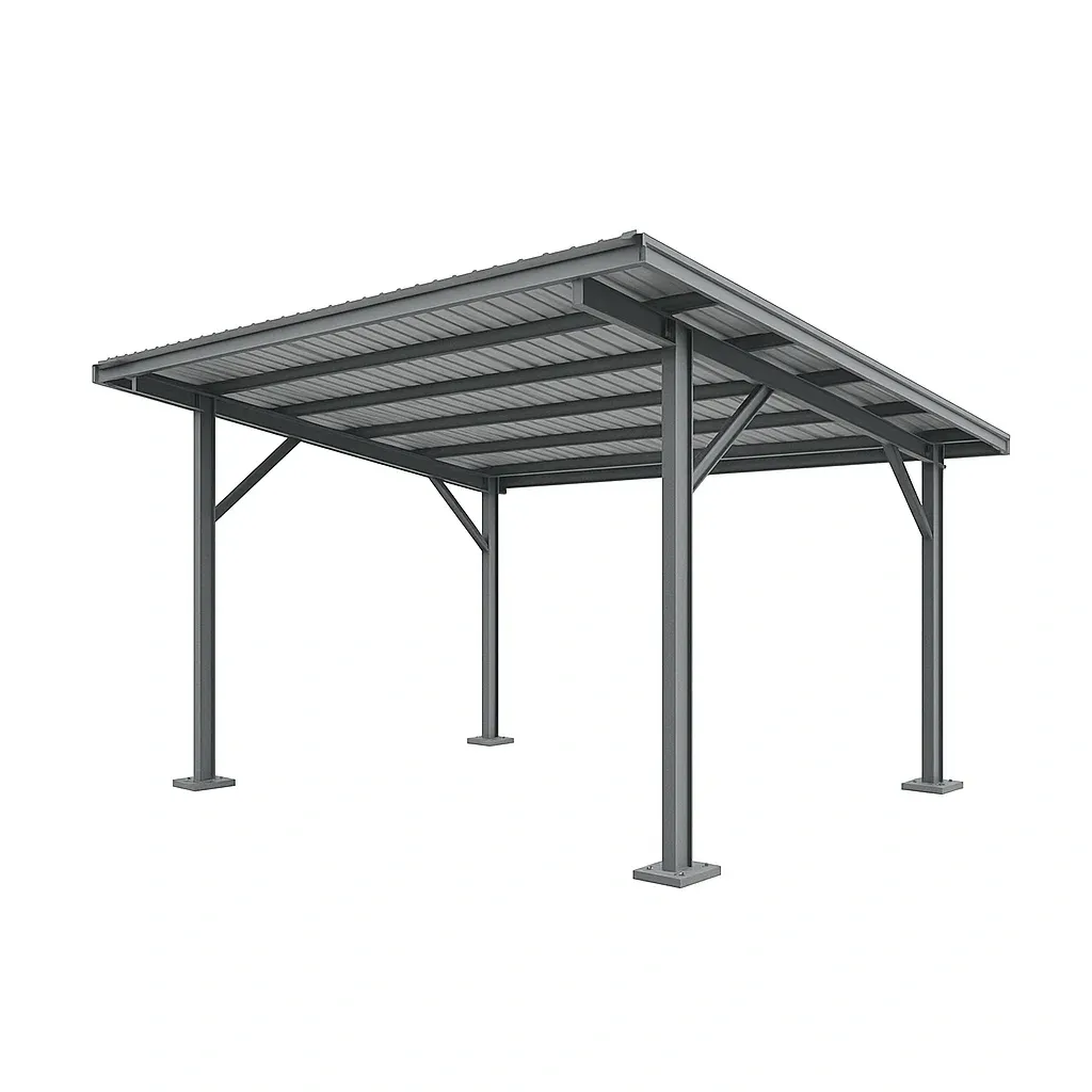 Tettoia per auto in struttura d'acciaio galvanizzato autoportante-Pinevian