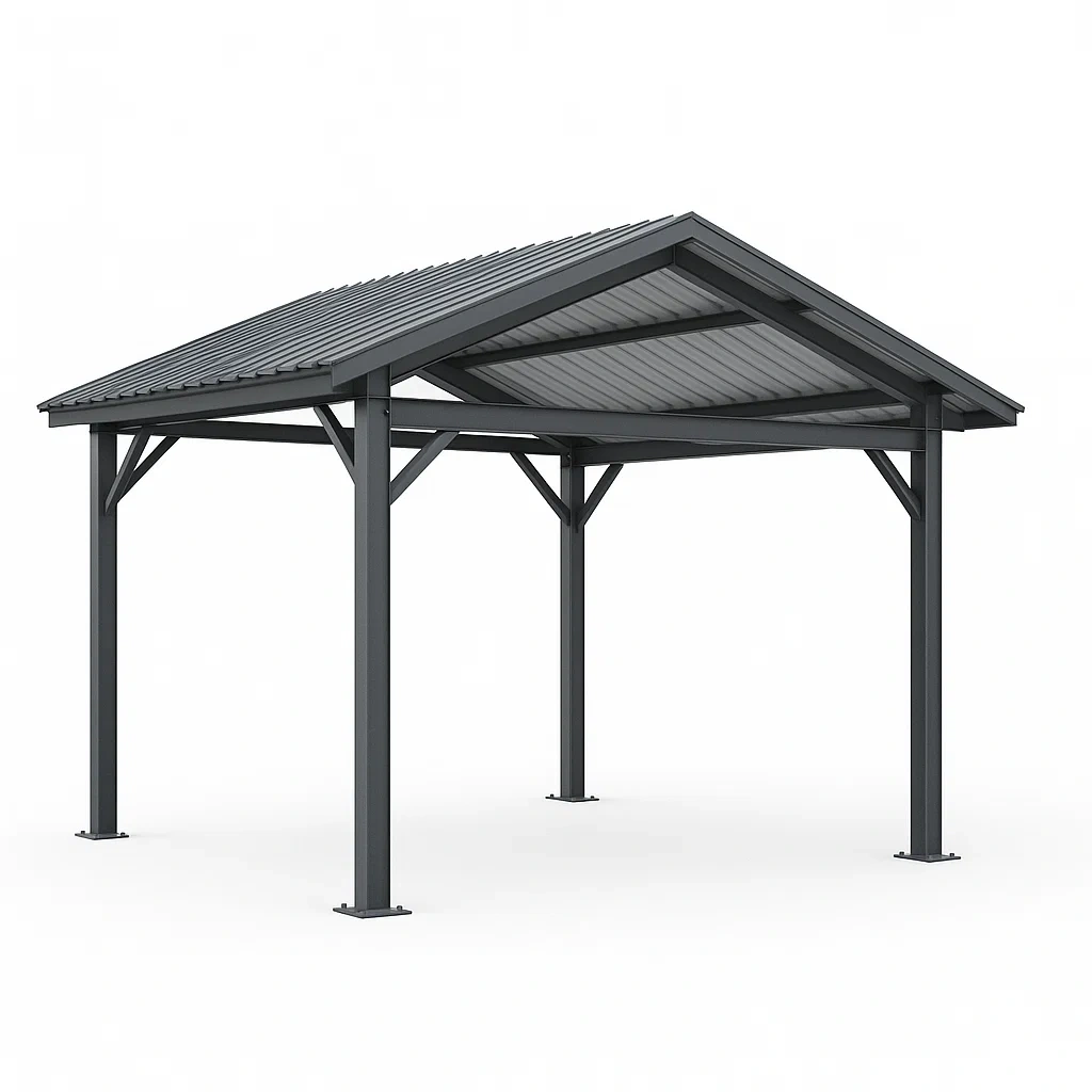 Padiglione in acciaio con tetto a doppia pendenza-Pinevian