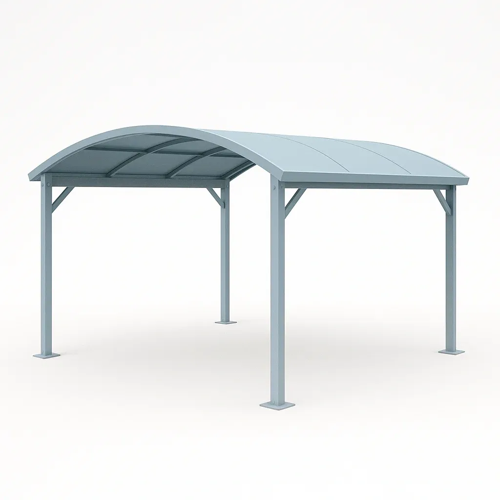 Tettoia per auto in struttura d'acciaio,250x500x300 cm-Pinevian