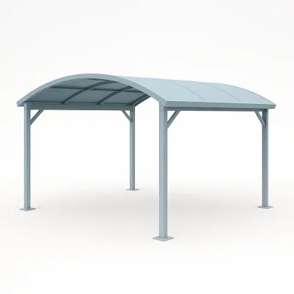 Tettoia per auto in struttura d'acciaio,250x500x300 cm-Pinevian