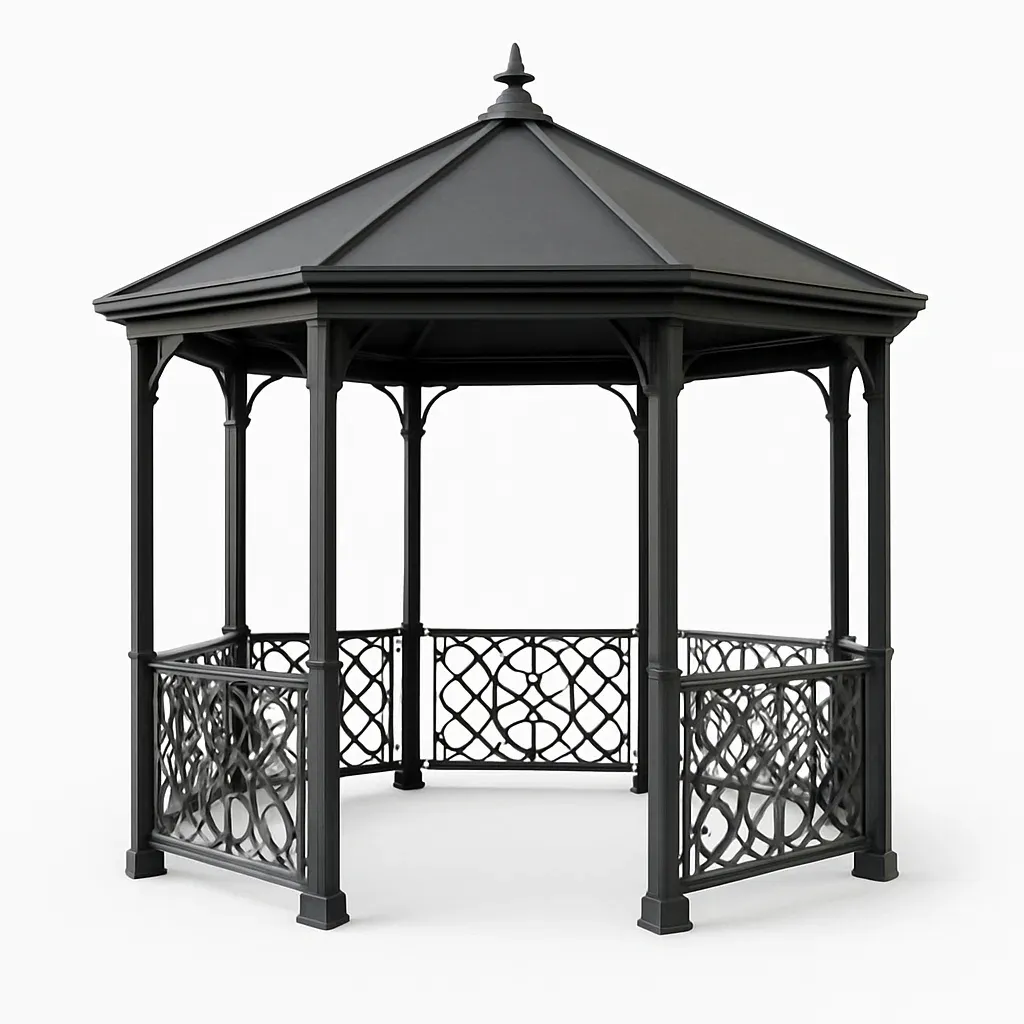 Padiglione in acciaio con struttura ottagonale,300x350x300 cm-Pinevian