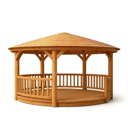 Padiglione rotondo in legno massello-Pinevian