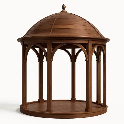Padiglione rotondo in legno massello,Altezza 260 cm,diametro 200 cm-Pinevian