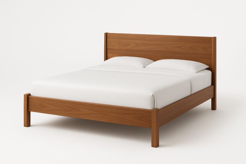 Letto matrimoniale in legno con materasso e cuscini bianchi-Moranilvo