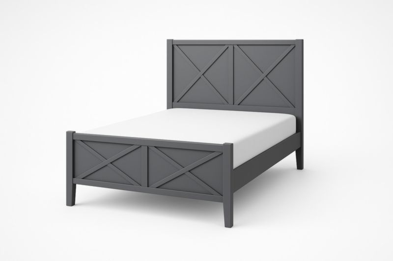 Letto matrimoniale in legno grigio-Moranilvo