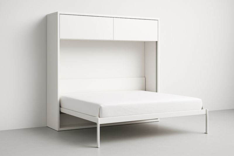 Letto a Scomparsa Matrimoniale in MDF Bianco-Moranilvo