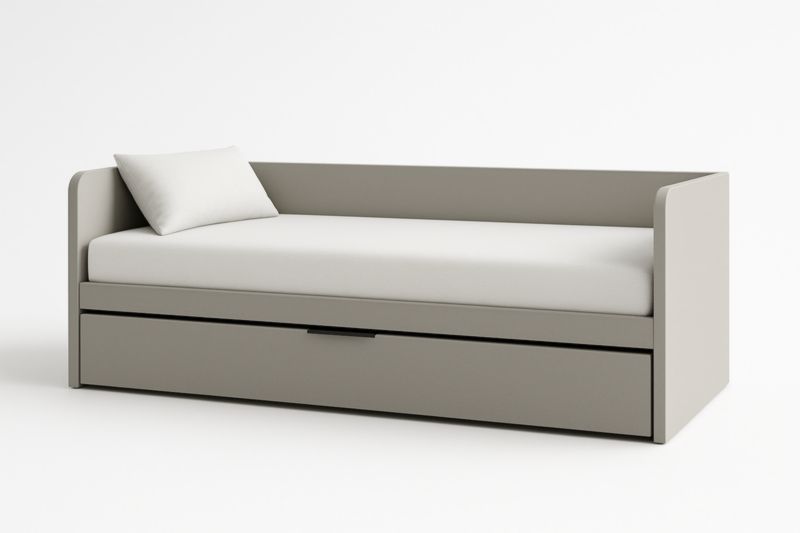 Letto Divano in MDF Grigio con Cassetto 200x90x80 cm-Moranilvo