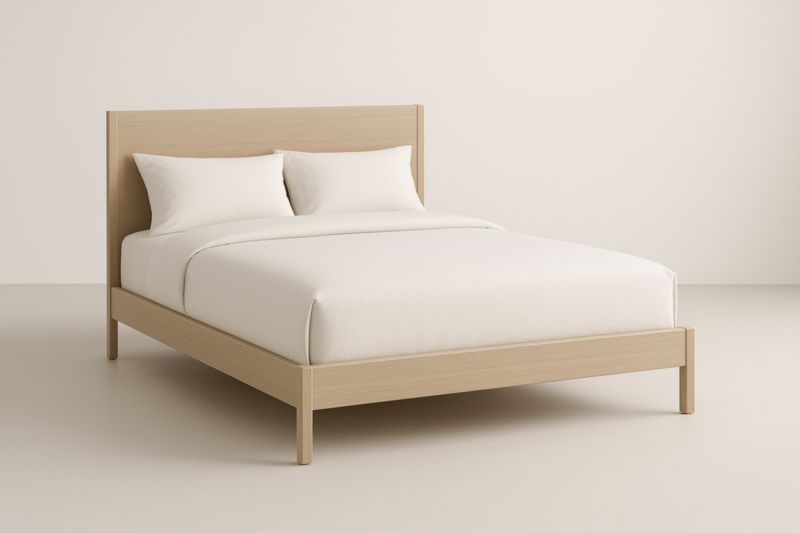 Letto matrimoniale in legno rovere chiaro 200x160 cm-Moranilvo