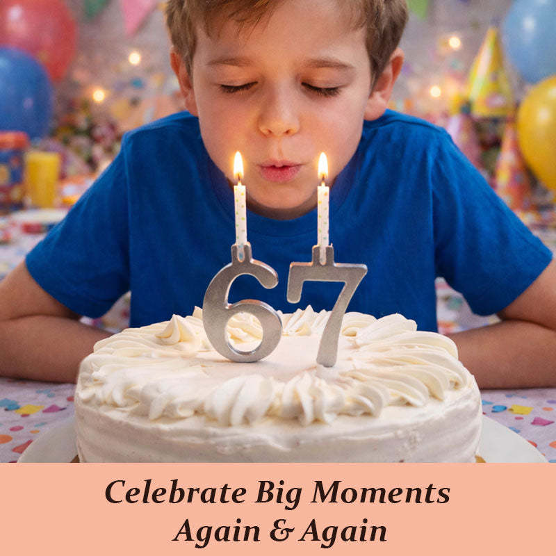 Reusable Number Birthday Candle Holder Set