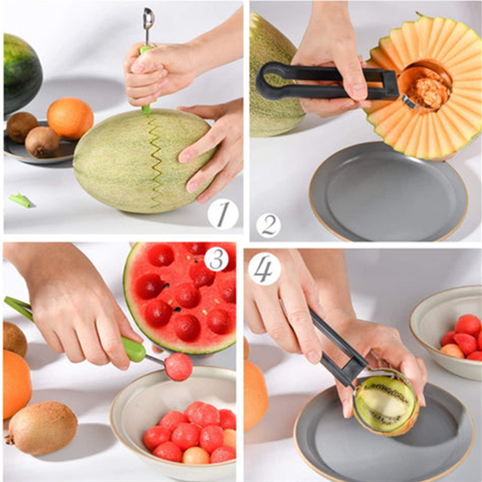 4 in 1 Stainless Steel Fruit Tool Set
