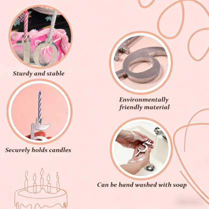 Reusable Number Birthday Candle Holder Set