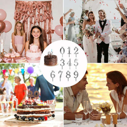 Reusable Number Birthday Candle Holder Set