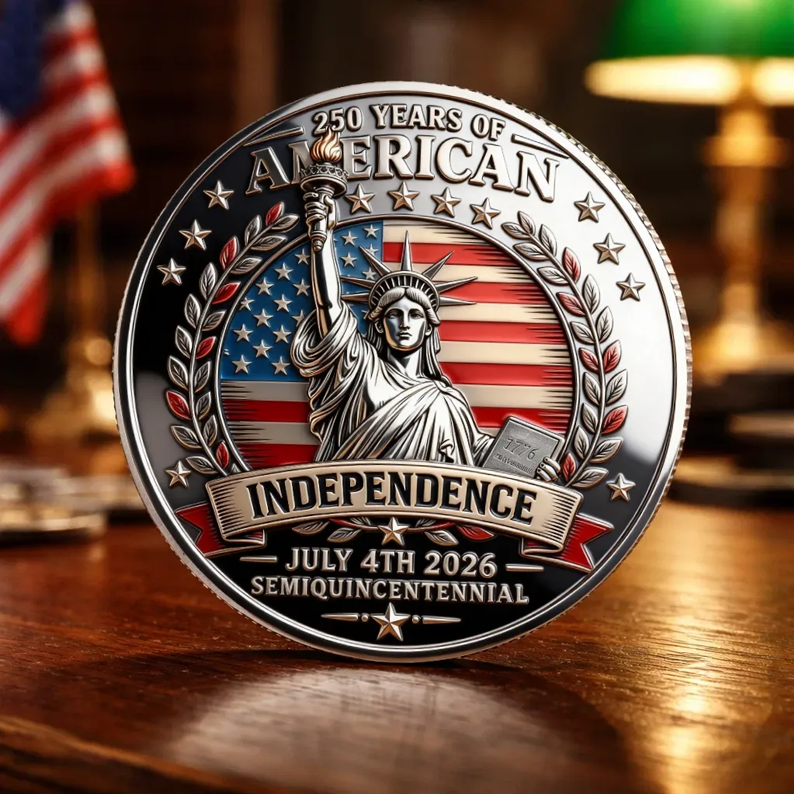 America 250th Anniversary Commemorative Coin — “Celebrating Freedom & Unity” 🇺🇸✨