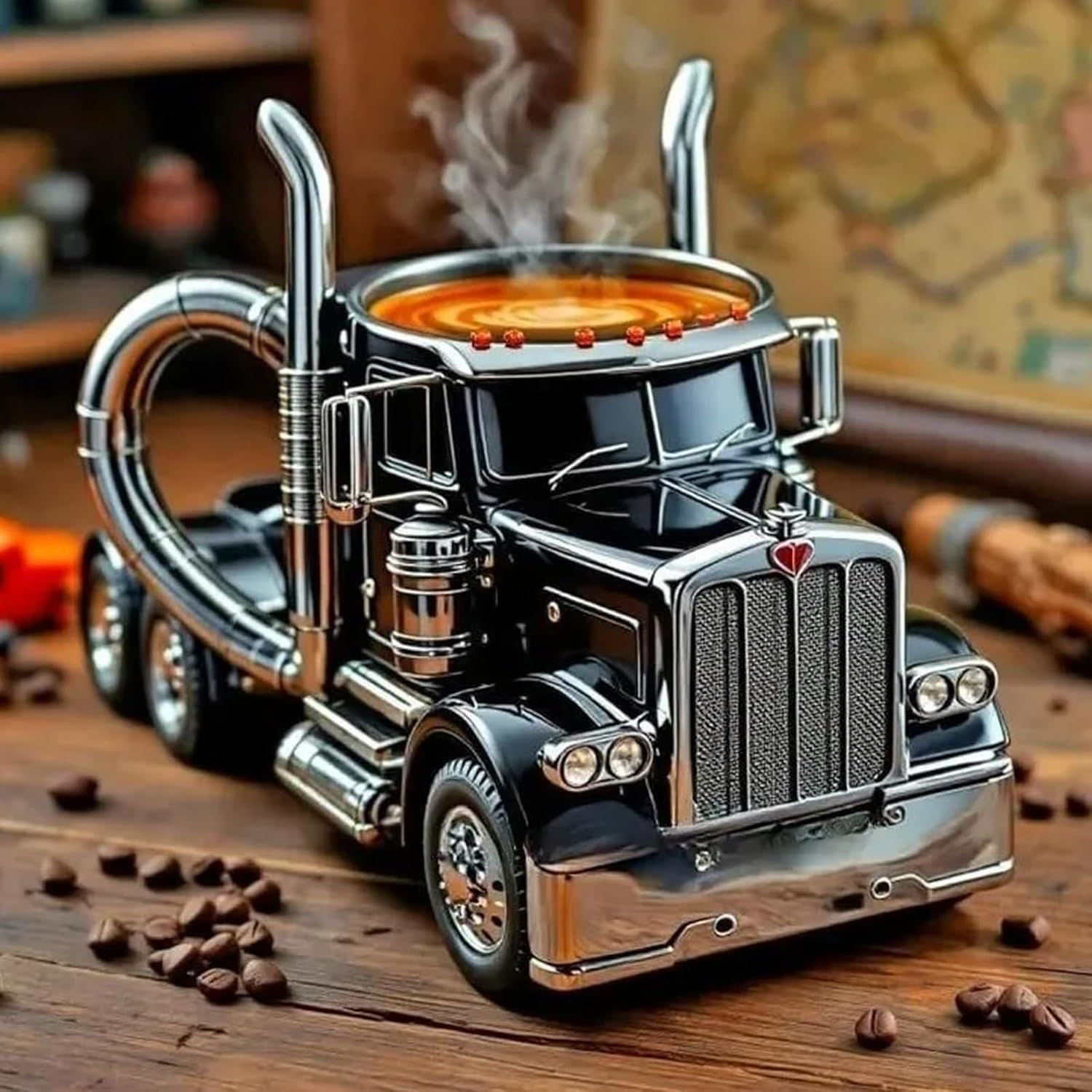 Handcrafted Semi-Truck Coffee Mug – Built for the Open Road
