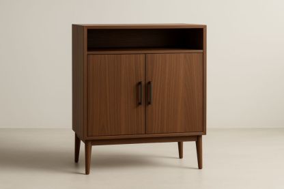 Mobile contenitore in MDF con ante e scomparto aperto-Belonirta