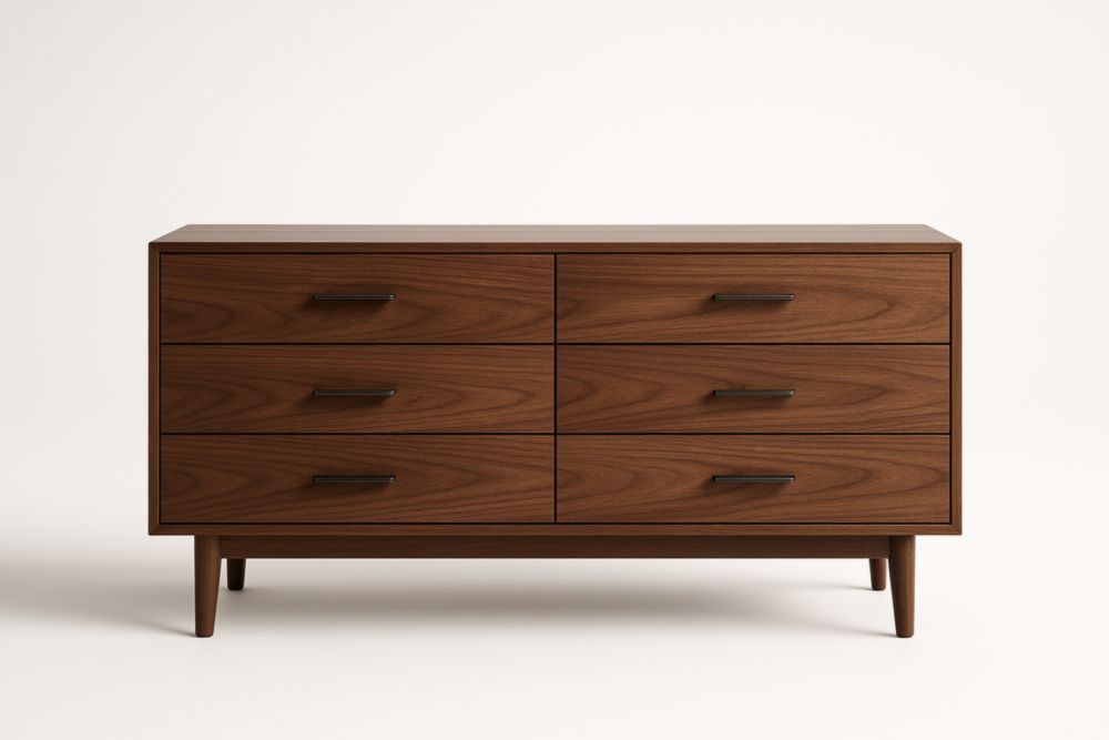 Mobile cassettiera a sei cassetti in legno noce-Belonirta