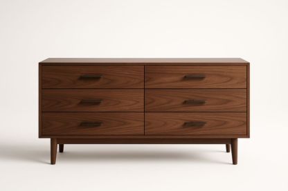 Mobile cassettiera a sei cassetti in legno noce-Belonirta