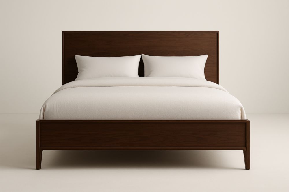 Letto Matrimoniale in Legno di Noce con Testiera-Belonirta