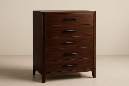 Cassettiera in legno massello di mogano con 5 cassetti-Belonirta