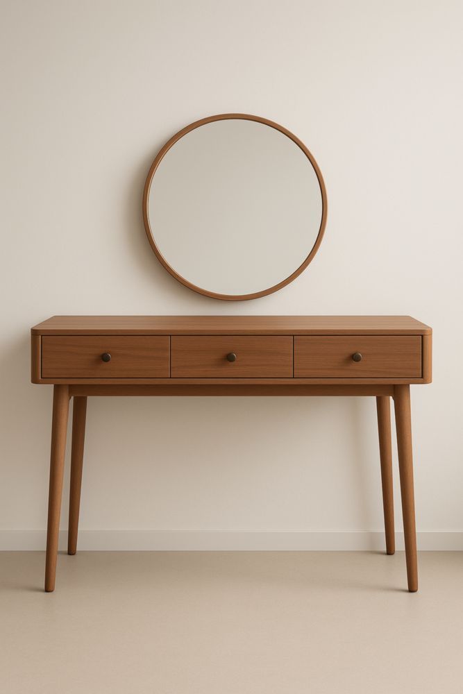 Consolle con Specchio in MDF Marrone-Belonirta