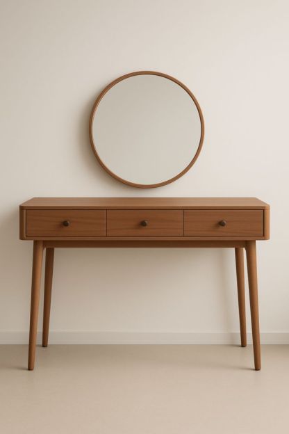 Consolle con Specchio in MDF Marrone-Belonirta