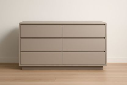 Mobile cassettiera in MDF 6 cassetti Beige 120x40x75 cm-Belonirta