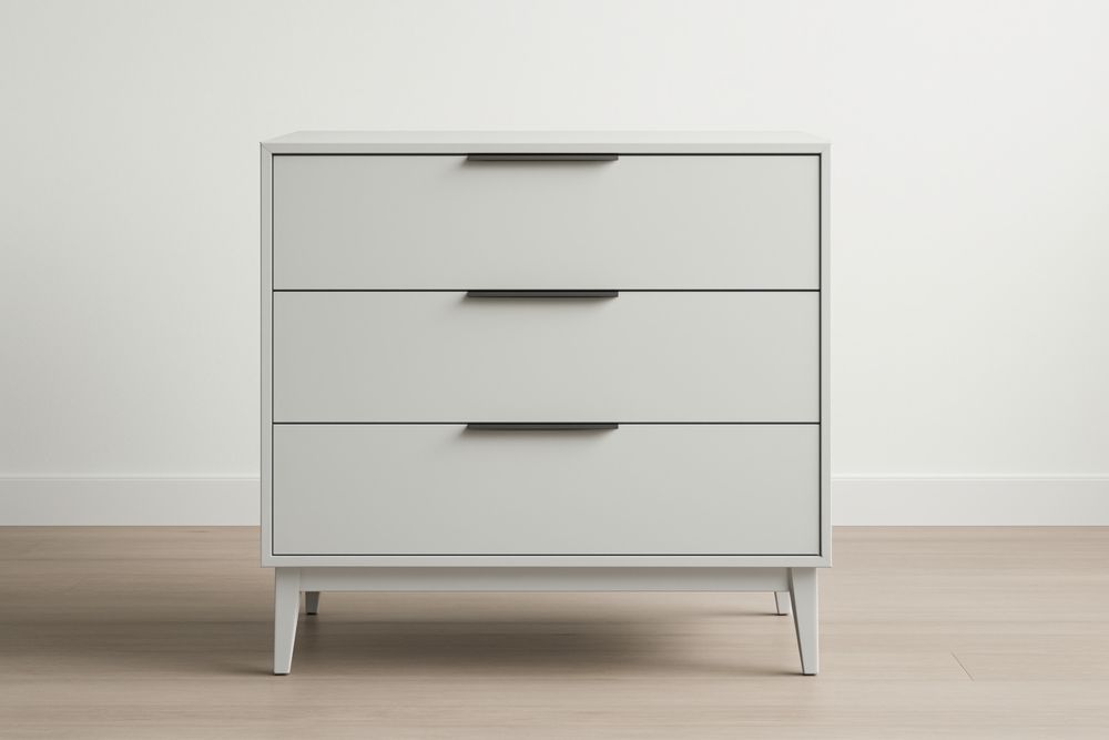 Mobile cassettiera a Tre Cassetti in MDF Bianco 80x40x90 cm-Belonirta