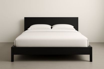 Letto matrimoniale in legno massello nero-Belonirta