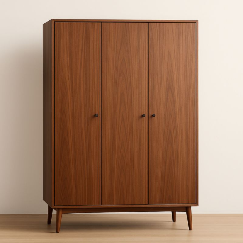 Armadio in Legno con Tre Ante Noce