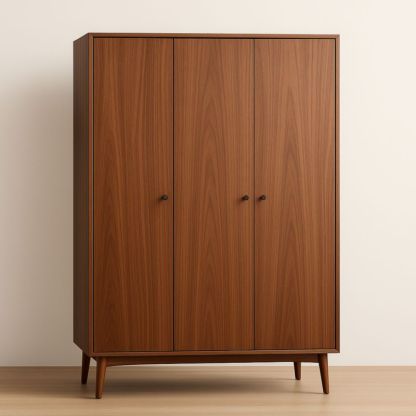 Armadio in Legno con Tre Ante Noce