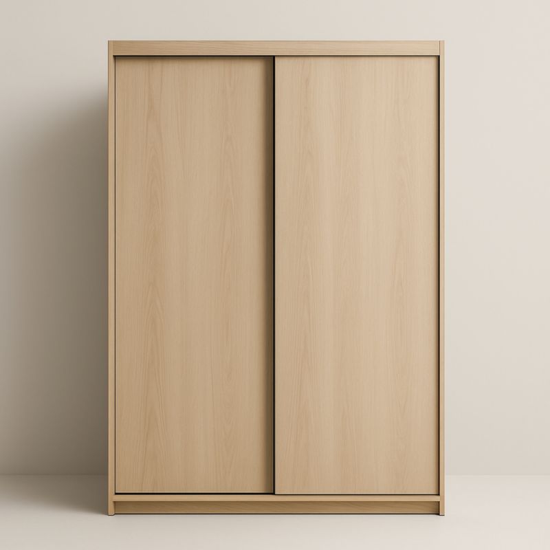 Armadio scorrevole in legno chiaro