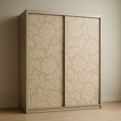 Armadio scorrevole in legno e lamina floreale 200x60x220 cm