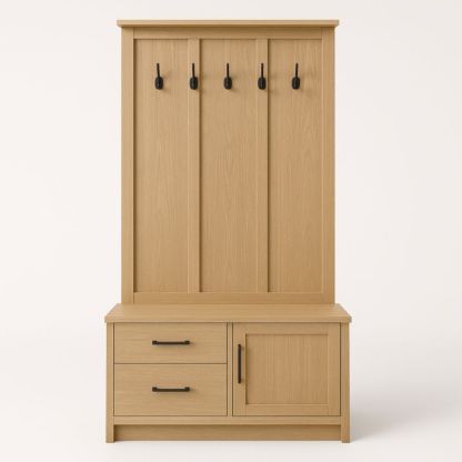 Appendiabiti in Legno Ingegnerizzato con Cassetti e Anta