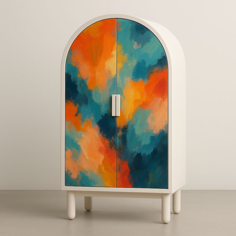 Armadio ad Arco Due Ante in MDF Multicolore 120x80x40cm