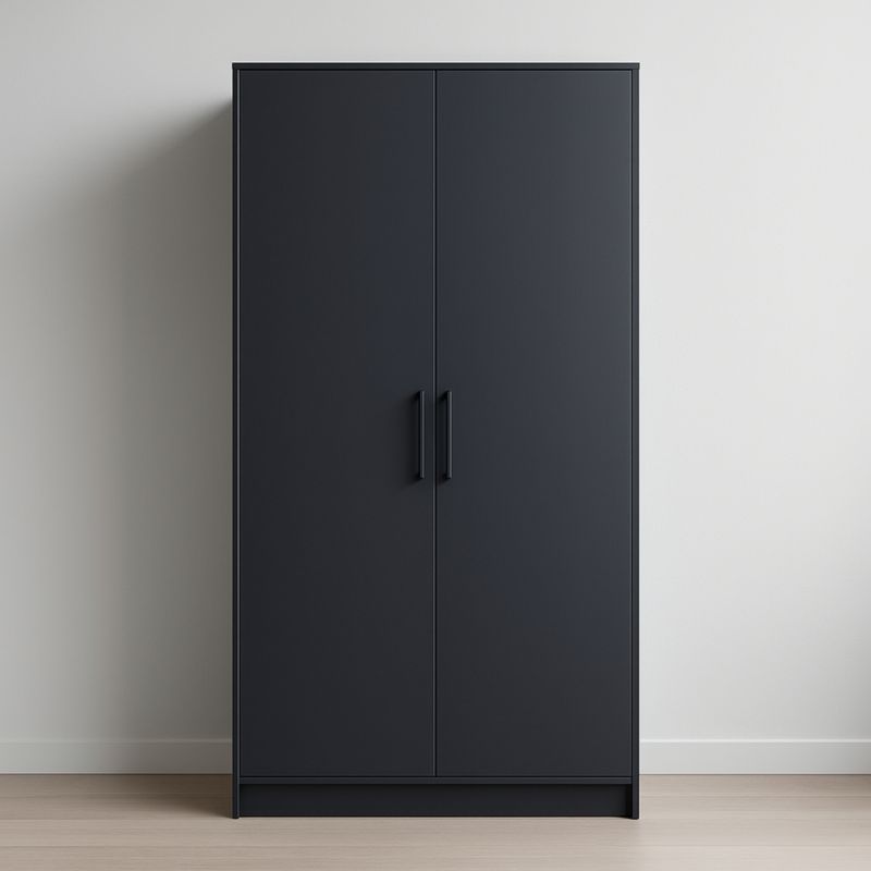 Armadio guardaroba nero MDF 180x80x50 cm