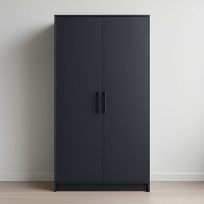 Armadio guardaroba nero MDF 180x80x50 cm